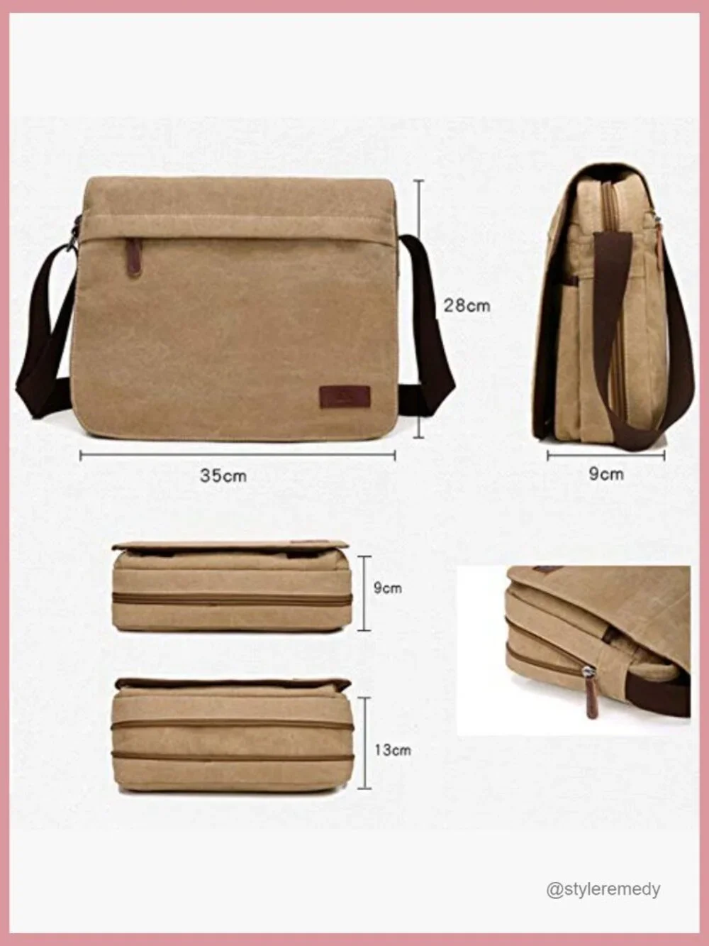 Canvas Vintage Messenger Crossbody Bag Shoulder Bag for Travel Shopping